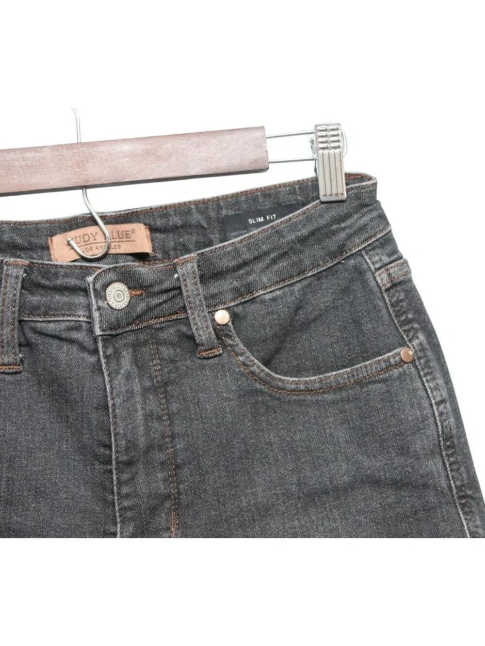 Judy Blue Jeans Size 7 28 Slim Fit Black Stretch Denim Tummy Control Preppy - Picture 6 of 12